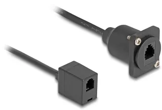 D-Type RJ10 cable jack to jack black 30 cm van Delock in Zwart – productfoto 2 van 2