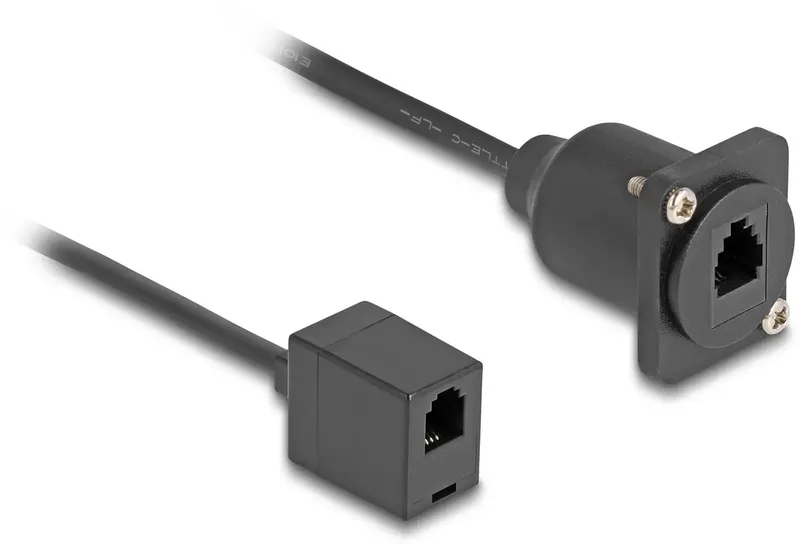 D-Type RJ10 cable jack to jack black 30 cm van Delock in Zwart – productfoto 2 van 2