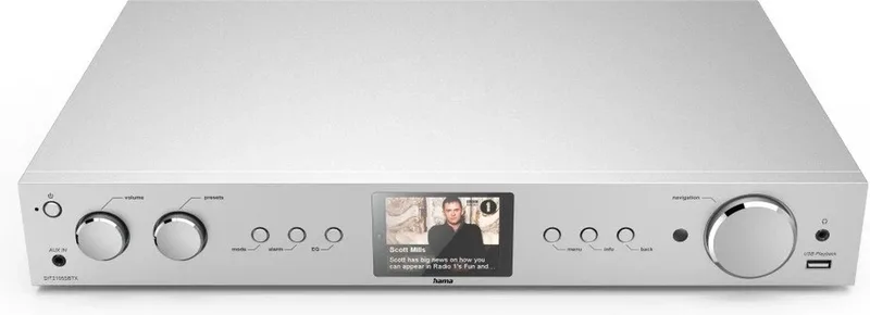 HiFi-tuner - DAB+/Internetradio/Bluetooth - USB-A - Digitale Radio - Alarmfunctie van Hama in Zilver – productfoto 1 van 3