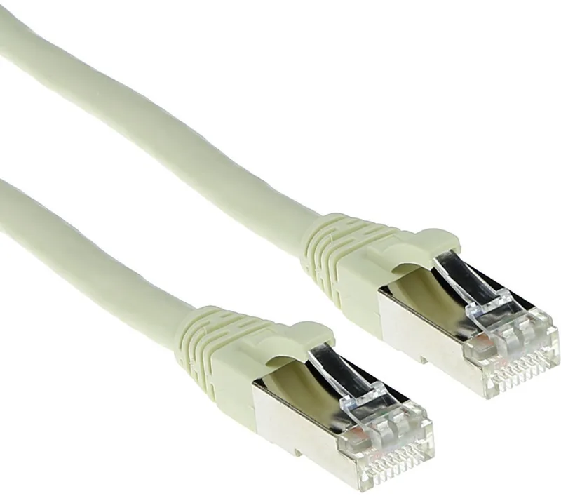 0,25 meter LSZH SFTP CAT6A patchkabel snagless met RJ45 connectoren FB7452 från ACT i Elfenben – produktbild