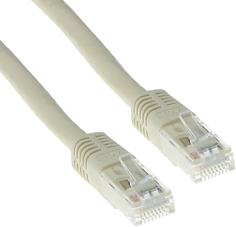 0,5 meter LSZH U/UTP CAT6A patchkabel met RJ45 connectoren IB1000 från ACT i Elfenben – produktbild