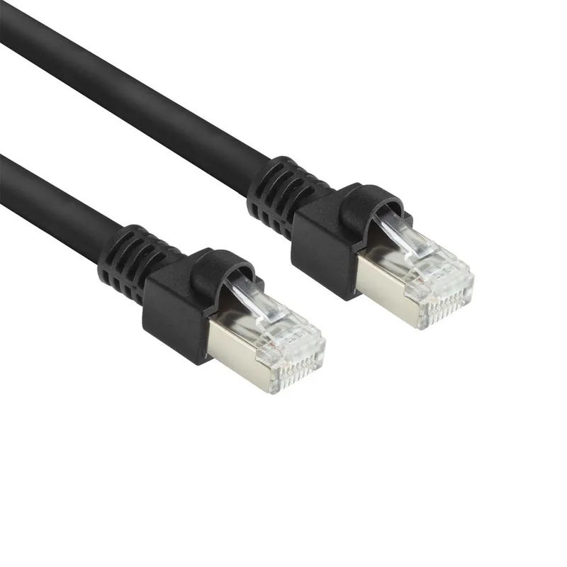 1 meter S/FTP CAT7 PUR flex patchkabel snagless met RJ45 connectoren (CAT6A compliant) FB8501 van ACT in Zwart – productfoto