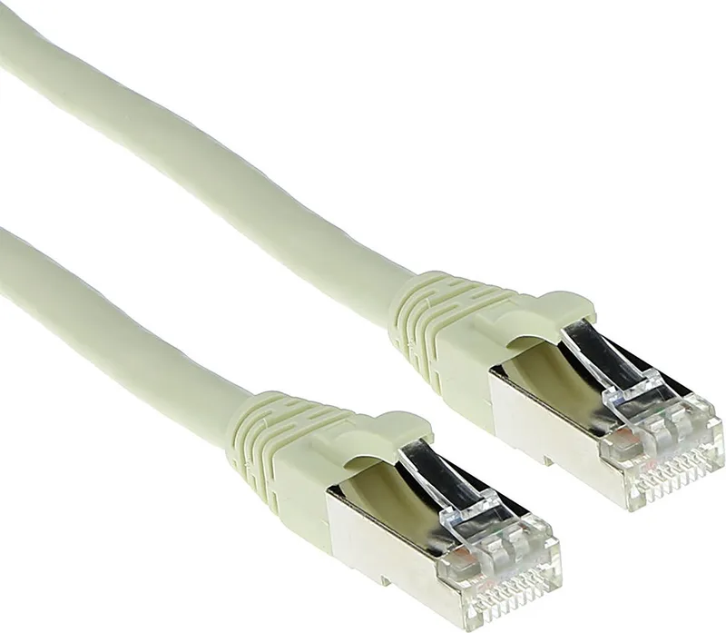 1 meter SFTP CAT6A patchkabel snagless met RJ45 connectoren FB6001 van ACT in Ivoor – productfoto