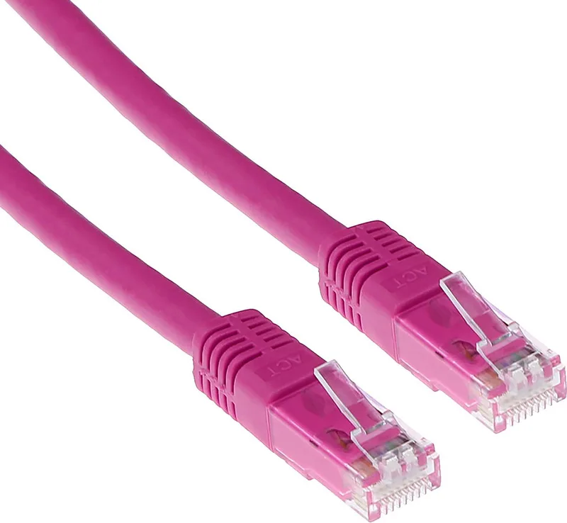 1 meter U/UTP CAT6 patchkabel met RJ45 connectoren IB1801 by ACT in Pink – product photo