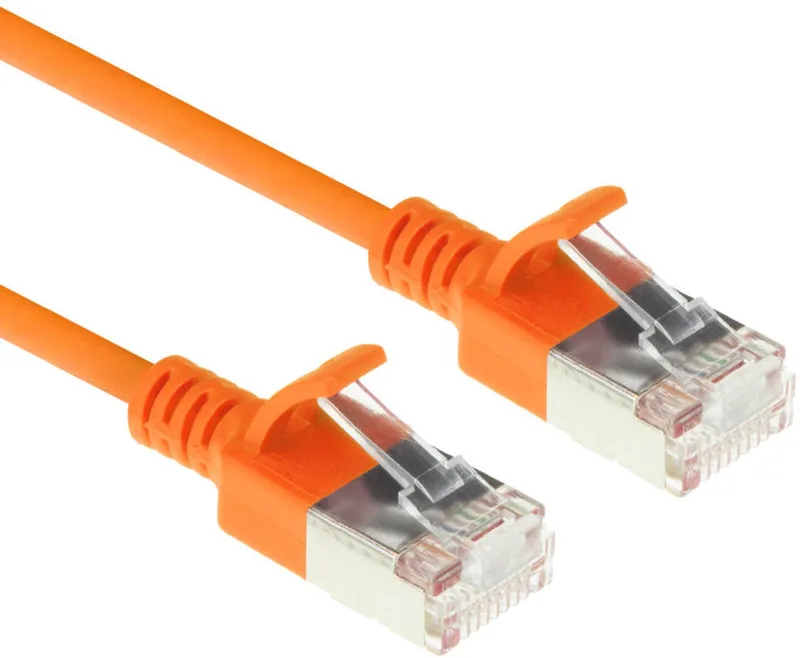 10 meter LSZH U/FTP CAT6A datacenter slimline patchkabel snagless met RJ45 connectoren by ACT in Orange – product photo
