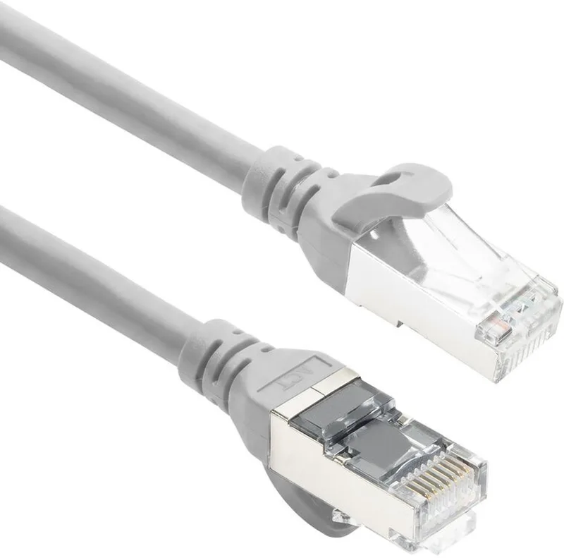 15 meter TPE S/FTP CAT6A ultra-flex patchkabel snagless met RJ45 connectoren FC2015 von ACT in Grau – Produktfoto