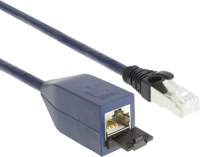 2 meter LSZH SFTP CAT6A MPTL verlengkabel snagless met RJ45 connectoren van ACT in Blauw – productfoto