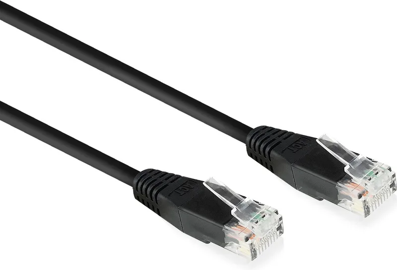 5,0 meter U/UTP CAT6 netwerkkabel met RJ45 connectoren AC4005 von ACT in Schwarz – Produktfoto