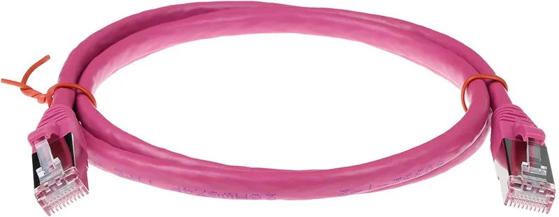7 meter LSZH SFTP CAT6A patchkabel snagless met RJ45 connectoren FB8807 von ACT in Rosa – Produktfoto