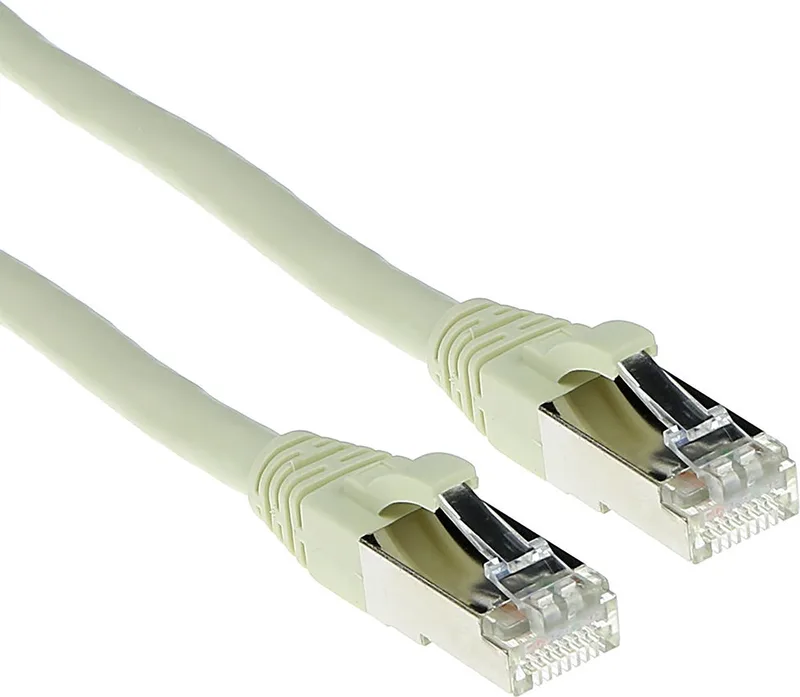 7 meter SFTP CAT6A patchkabel snagless met RJ45 connectoren FB6007 von ACT in Elfenbein – Produktfoto