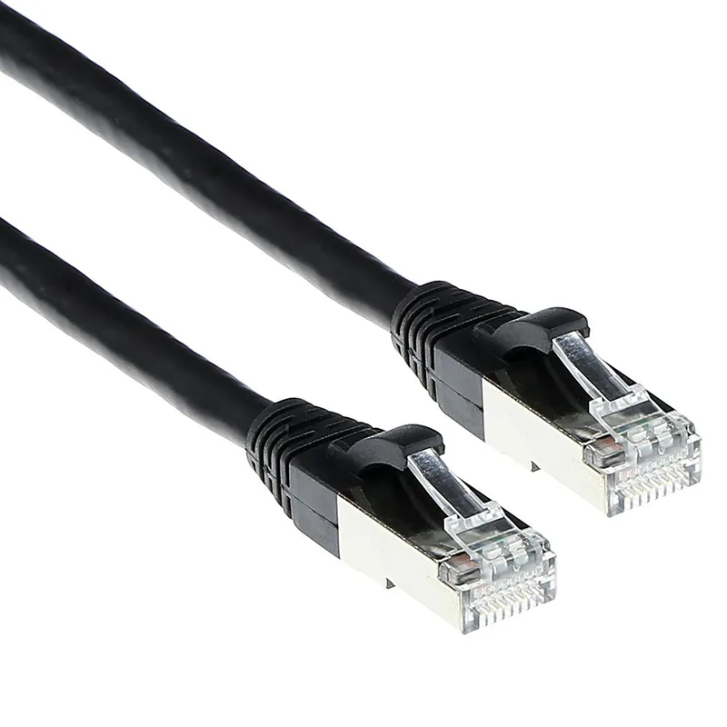 Black 30 meter SFTP CAT6A patch cable snagless with RJ45 connectors FB6930 by ACT in Black – product photo