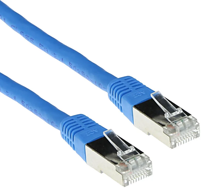 Blauwe 2 meter LSZH SFTP CAT6A patchkabel met RJ45 connectoren IB5302 by ACT in Blue – product photo