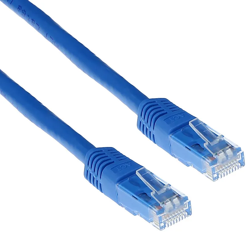 Blauwe 2 meter U/UTP CAT6A patchkabels met RJ45 connectoren IB3802 by ACT in Blue – product photo