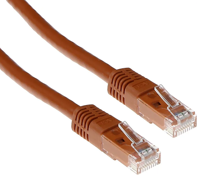 Bruine 0,5 meter U/UTP CAT6 patchkabel met RJ45 connectoren IB1600 by ACT in Brown – product photo