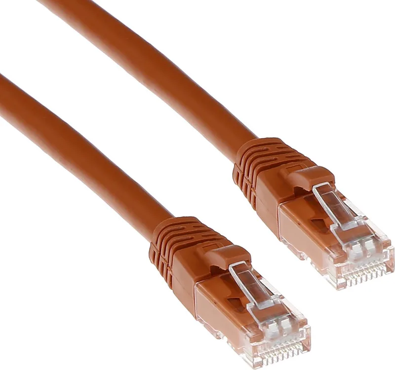 Bruine 15 meter U/UTP CAT6A patchkabel snagless met RJ45 connectoren IB2215 by ACT in Brown – product photo