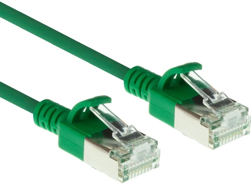 FTP CAT6A Slimline 10 Gigabit Netwerkkabel - CU - 0,25 meter van ACT in Groen – productfoto