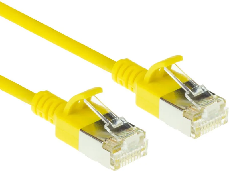 FTP CAT6A Slimline 10 Gigabit Netwerkkabel - CU - 1,5 meter från ACT i Gul – produktbild