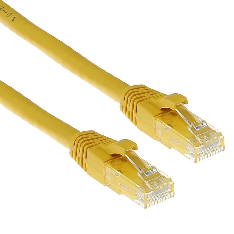 Gele 0,25 meter U/UTP CAT6 patchkabel snagless met RJ45 connectoren IS8852 von ACT in Gelb – Produktfoto