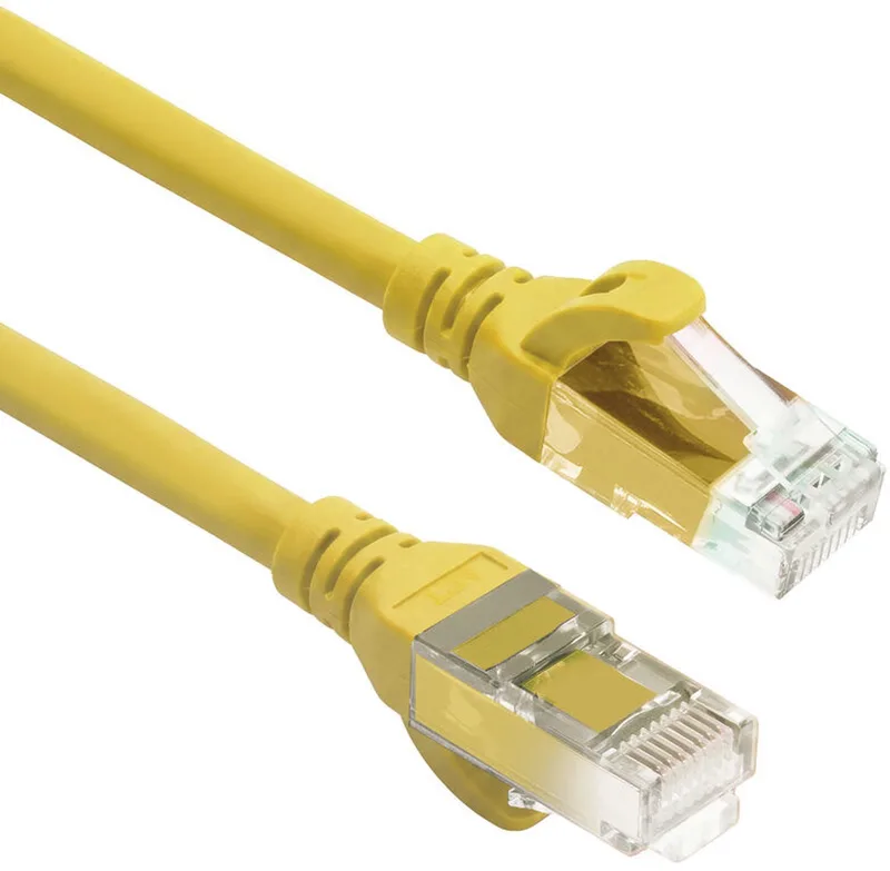 Gele 0,5 meter TPE U/UTP CAT6A ultra-flex patchkabel snagless met RJ45 connectoren FC1800 von ACT in Gelb – Produktfoto