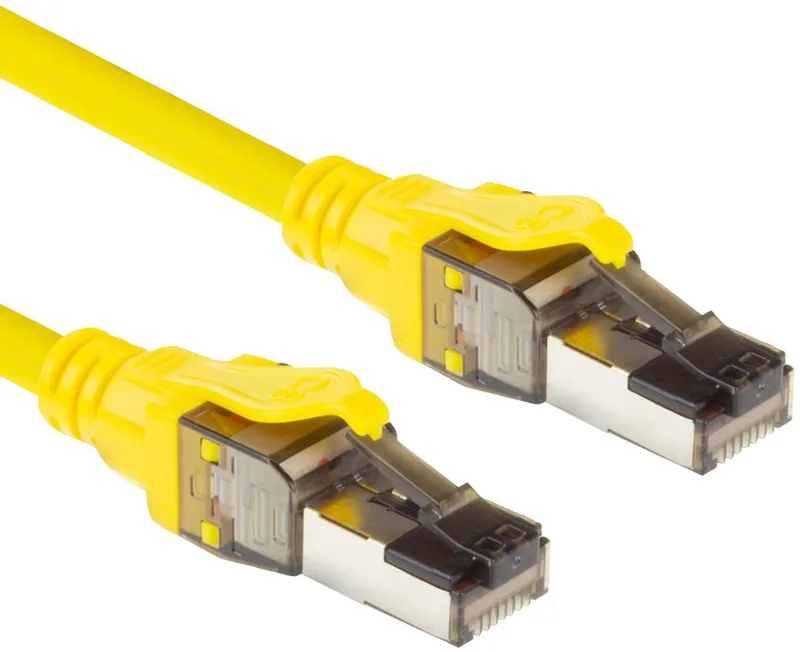 Gele 5 meter SFTP CAT8 patchkabel snagless met RJ45 connectoren FB8005 by ACT in Yellow – product photo