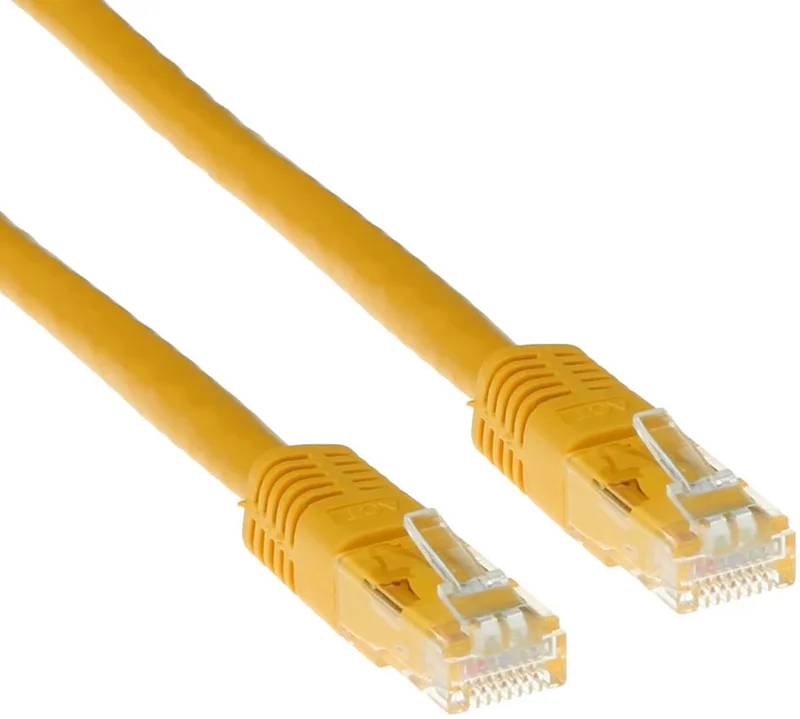 Gele 7 meter LSZH U/UTP CAT6A patchkabel met RJ45 connectoren IB1907 by ACT in Yellow – product photo