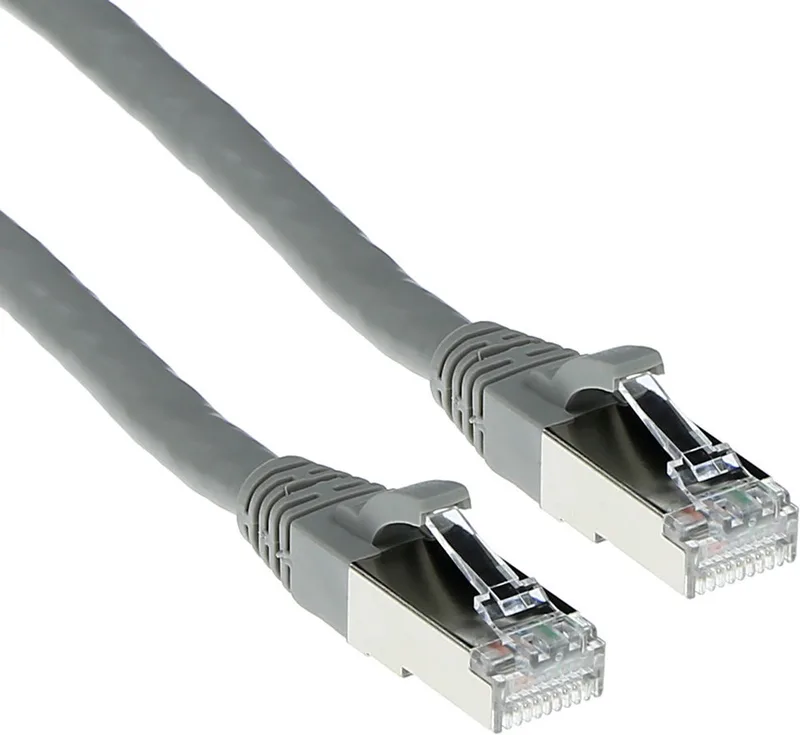 Grijze 0,25 meter LSZH SFTP CAT6A patchkabel snagless met RJ45 connectoren FB7052 från ACT i Grå – produktbild