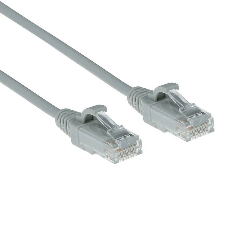 Grijze 0.5 meter LSZH U/UTP CAT6 datacenter slimline patchkabel snagless met RJ45 connectoren DC9000 by ACT in Grey – product photo