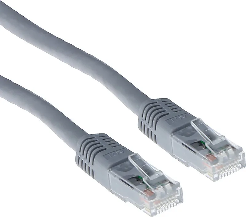 Grijze 0,5 meter U/UTP CAT6 UTP kabel met RJ45 connectoren IB8000 van ACT in Grijs – productfoto