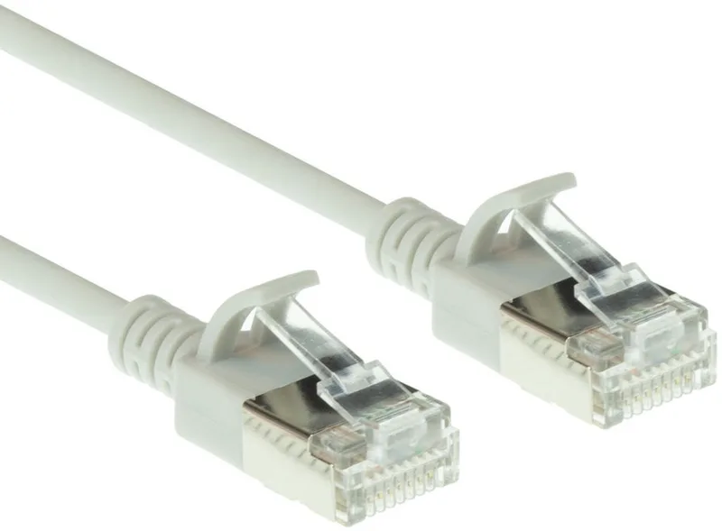 Grijze 1 meter LSZH U/FTP CAT6A datacenter slimline patchkabel snagless met RJ45 connectoren DC7001 by ACT in Grey – product photo