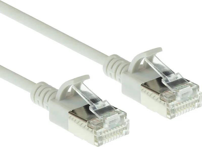Grijze 10 meter LSZH U/FTP CAT6A datacenter slimline patchkabel snagless met RJ45 connectoren DC7010 by ACT in Grey – product photo