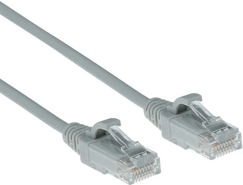 Grijze 10 meter LSZH U/UTP CAT6 datacenter slimline patchkabel snagless met RJ45 connectoren DC9010 by ACT in Grey – product photo