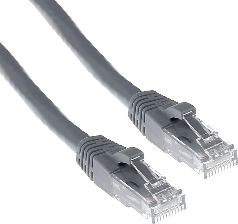 Grijze 15 meter U/UTP CAT6A patchkabel snagless met RJ45 connectoren IB3015 van ACT in Grijs – productfoto