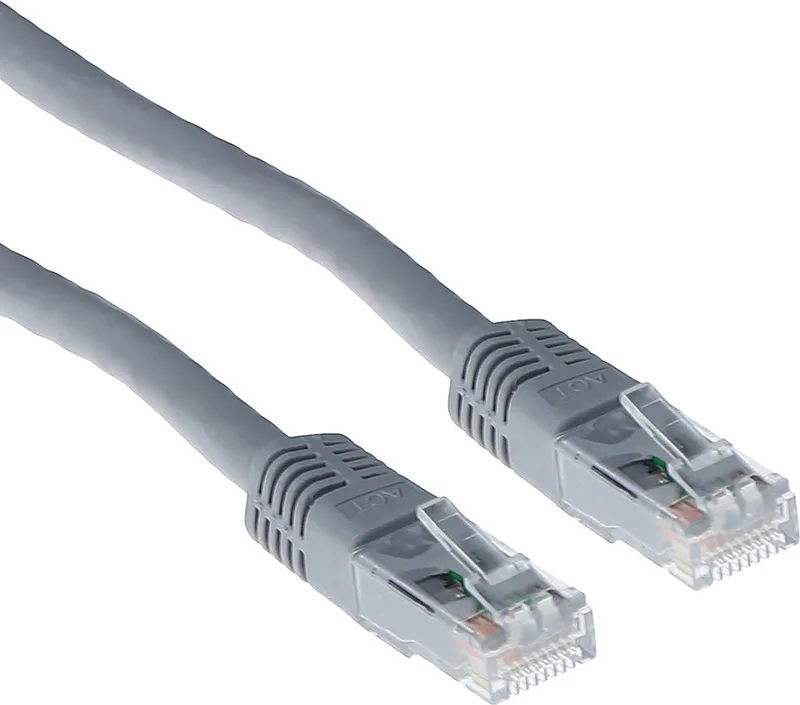 Grijze 2 meter U/UTP CAT5E patchkabel met RJ45 connectoren IB6002 van ACT in Grijs. – productfoto