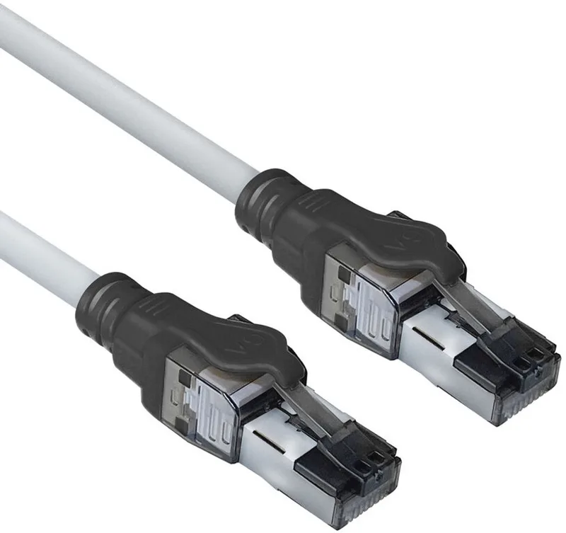 Grijze 3 meter S/FTP CAT6A IDC 4PPoE / PoE++ 100W LSZH patchkabel snagless met RJ45 connectoren FB4003 by ACT in Grey – product photo