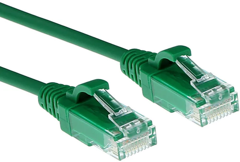 Groene 0,15 meter LSZH U/UTP CAT6 datacenter slimline patchkabel snagless met RJ45 connectoren DC9730 de ACT en Vert – photo produit