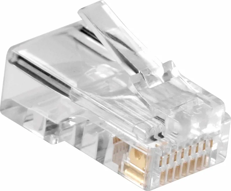 Modulaire CAT5E RJ-45 Connector - 10 stuks AC4110 fra ACT i Sølv, Gennemsigtig – produktbillede