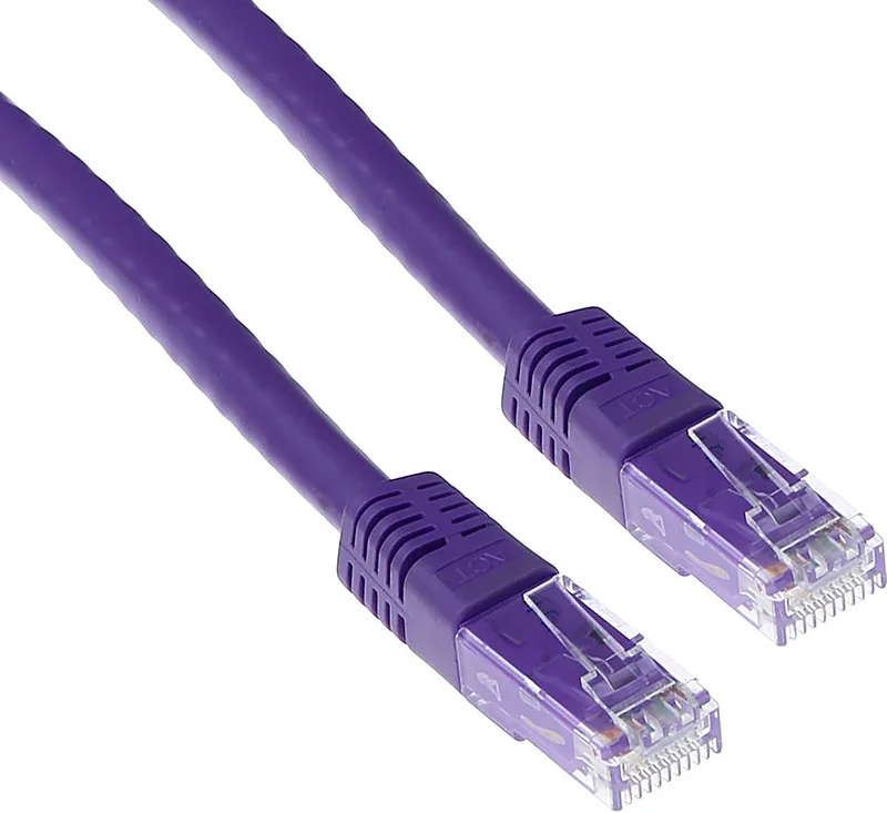 Paarse 0,5 meter U/UTP CAT6 patchkabel met RJ45 connectoren IB1700 från ACT i Lila – produktbild