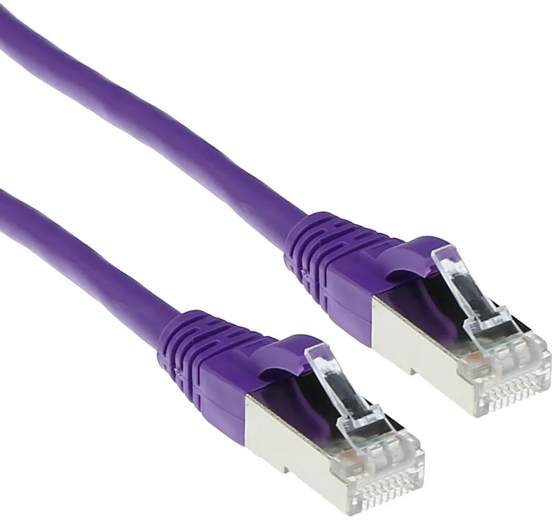 Paarse 1,5 meter LSZH SFTP CAT6A patchkabel snagless met RJ45 connectoren FB8751 von ACT in Lila – Produktfoto