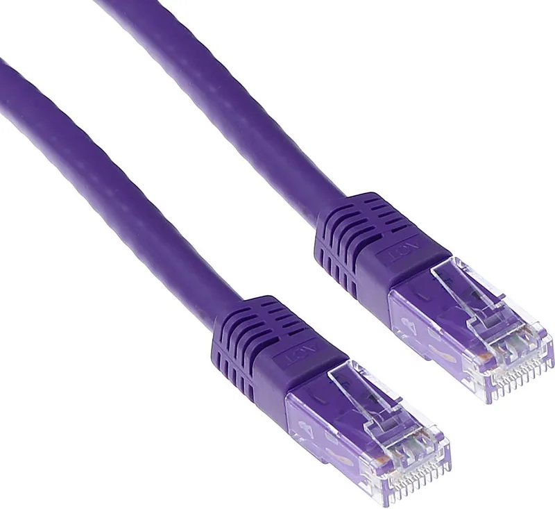 Paarse 5 meter U/UTP CAT6 patchkabel met RJ45 connectoren IB1705 van ACT in Paars – productfoto
