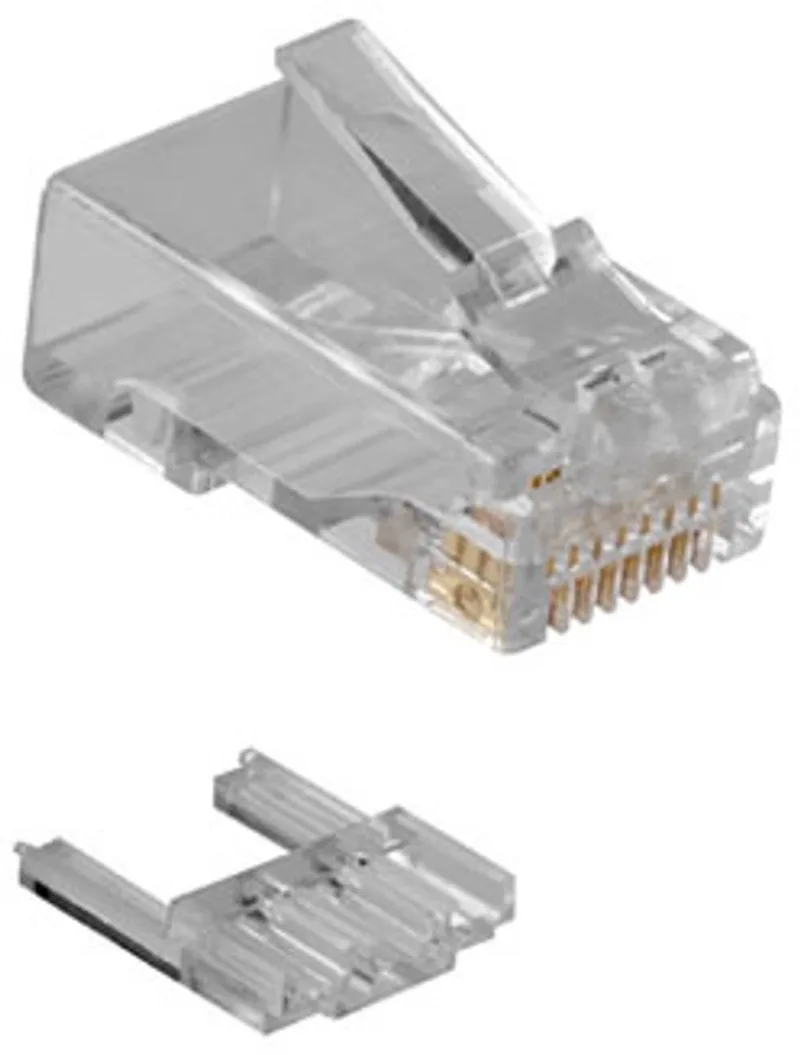 RJ45 (8P/8C) CAT6 modulaire connector voor ronde kabel met massieve of soepele aders fra ACT i Gennemsigtig – produktbillede