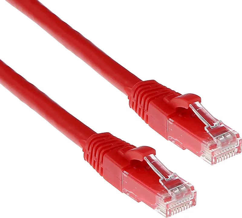 Rode 1 meter U/UTP CAT6 patchkabel snagless met RJ45 connectoren IS8501 by ACT in Red – product photo