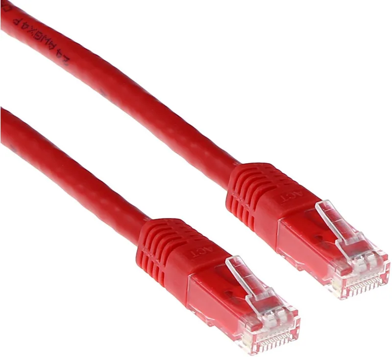 Rode 2 meter LSZH U/UTP CAT6 patchkabel met RJ45 connectoren IB9502 by ACT in Red – product photo
