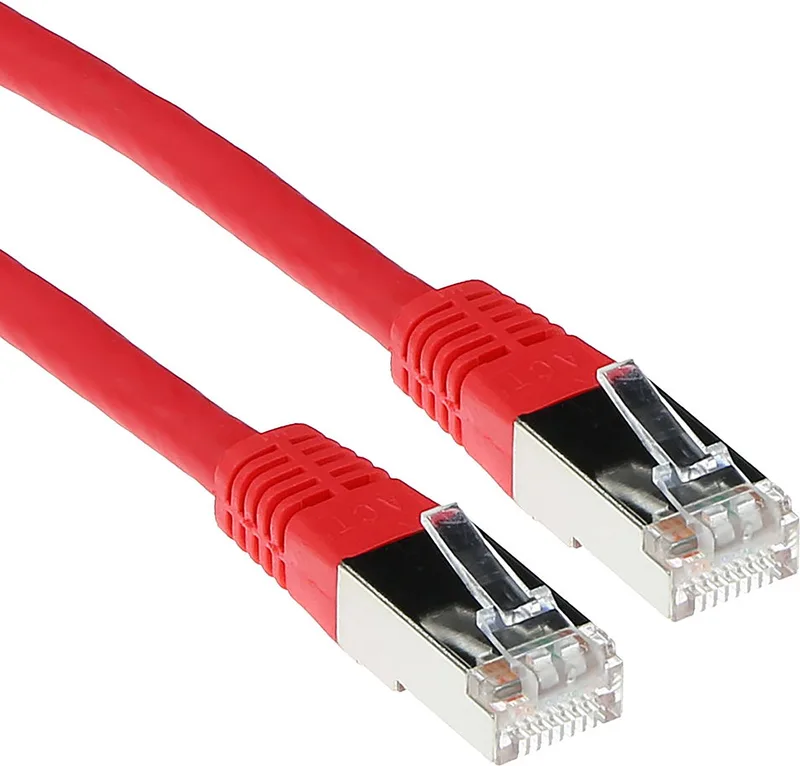 Rode 7 meter LSZH SFTP CAT6 UTP kabel met RJ45 connectoren FB9507 van ACT in Rood – productfoto
