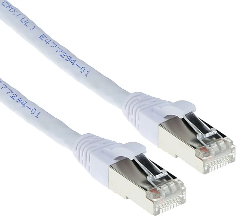 Witte 1,5 meter SFTP CAT6A patchkabel snagless met RJ45 connectoren FB6451 de ACT en Blanc – photo produit