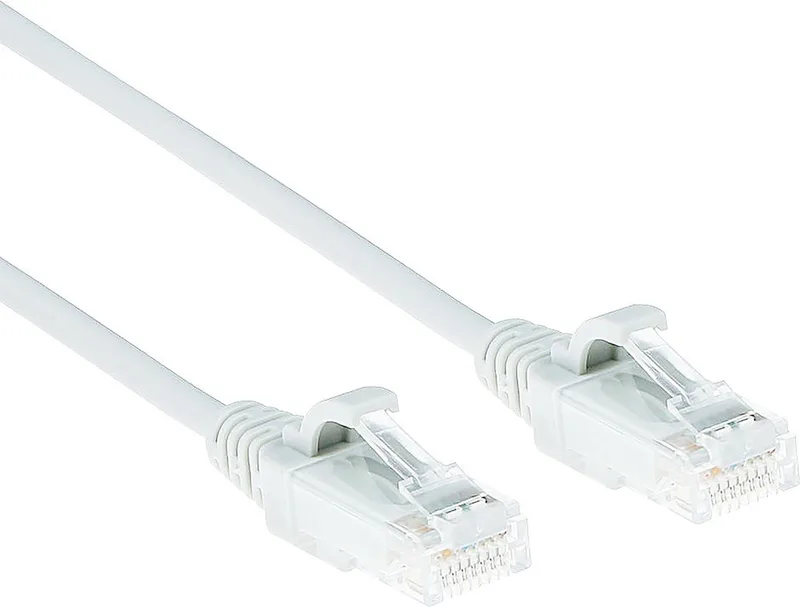 Witte 1 meter LSZH U/UTP CAT6 datacenter slimline patchkabel snagless met RJ45 connectoren DC8901 by ACT in White – product photo