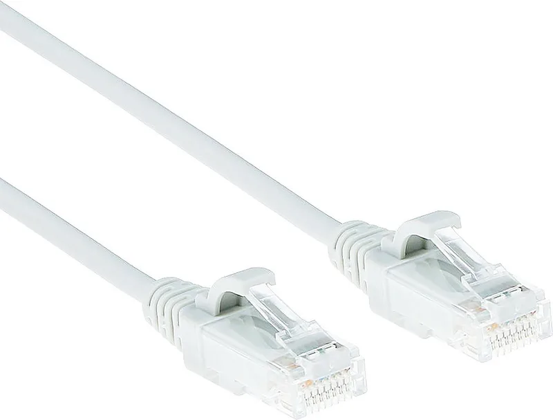 Witte 10 meter LSZH U/UTP CAT6 datacenter slimline patchkabel snagless met RJ45 connectoren DC8910 by ACT in White – product photo