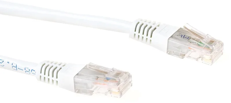 Witte 5,0 meter LSZH U/UTP CAT6 patchkabel met RJ45 connectoren IB8305 fra ACT i Hvid – produktbillede