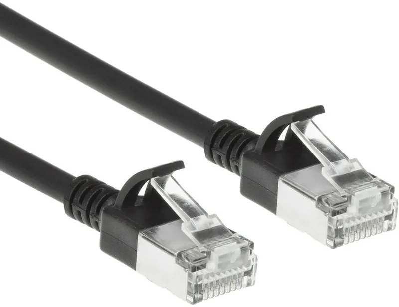 Zwarte 0,25 meter LSZH S/FTP CAT7 slimline patchkabel snagless met RJ45 connectoren DF7952 by ACT in Grey – product photo