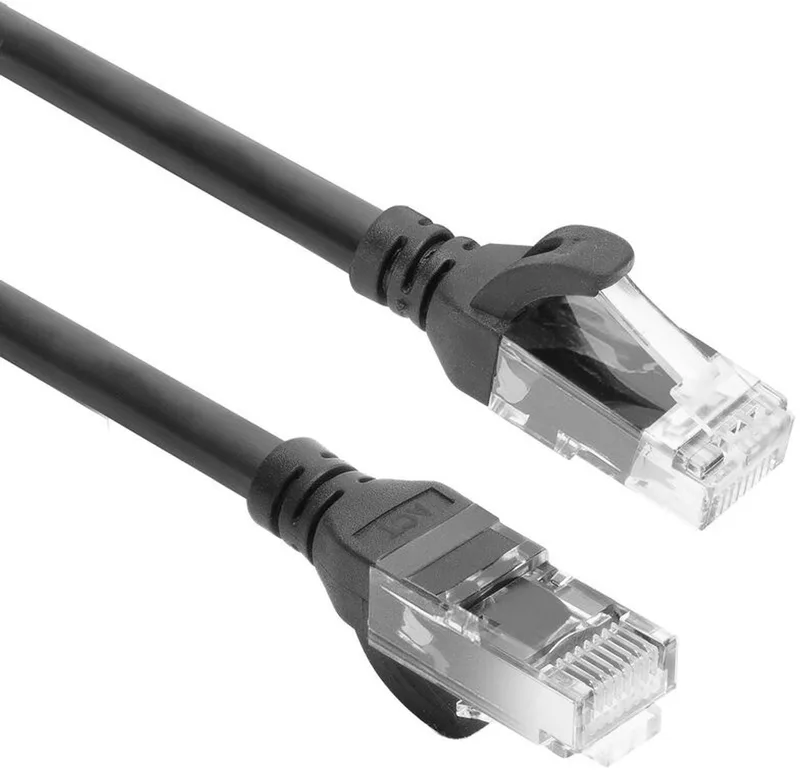 Zwarte 0,25 meter TPE U/UTP CAT6A ultra-flex patchkabel snagless met RJ45 connectoren FC1952 by ACT in Black – product photo