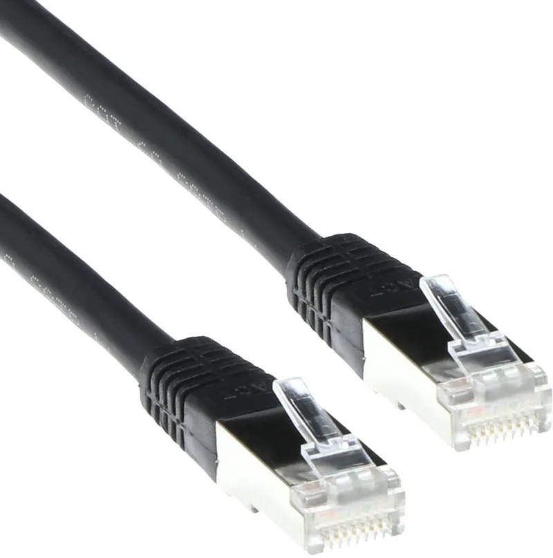 Zwarte 0,5 meter LSZH SFTP CAT6A patchkabel met RJ45 connectoren IB9200 by ACT in Black – product photo